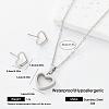 304 Stainless Steel Pendant Necklace & Stud Earrings Set for Women Men NO8774-3-1