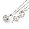 Brass with Rhinestone Pendant Necklaces NJEW-G089-03G-P-1
