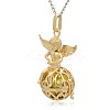 Golden Tone Brass Hollow Round Cage Pendants KK-J238-05G-2