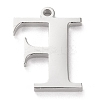 Tarnish Resistant 304 Stainless Steel Letter Pendant Rhinestone Settings STAS-J028-01F-2