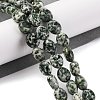 Natural Green Spot Jasper Beads Strands G-M420-D13-01-2