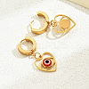 201 Stainless Steel Evil Eye Hoop Earrings QT7622-1