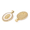 Brass Micro Pave Clear Cubic Zirconia Pendants ZIRC-M116-25G-2