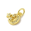 Real 18K Gold Plated Brass Pave Cubic Zirconia Pendants KK-M283-01A-01-2