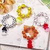 Wood Basketball Beads Pendant Decorations HJEW-SW00125-5
