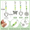 Glass Beaded & Alloy Pendant Decorations HJEW-YW00004-3