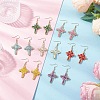 7 Pairs 304 Stainless Steel Glass Seeds Cross Dangle Earrings EJEW-MZ00506-1
