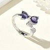 Brass & Cubic Zirconia Finger Rings CU-CBA7E55-12P-1
