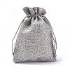 Polyester Imitation Burlap Packing Pouches Drawstring Bags X-ABAG-R004-14x10cm-11-1
