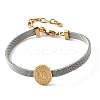 304 Stainless Steel Virgin Mary Bangles for Women BJEW-K295-01B-GP-4