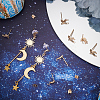 12Pcs Crescent Moon Brass Micro Pave Clear Cubic Zirconia Stud Earring Findings KK-BBC0009-89-4