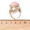 Half Round Natural Gemstone Cubic Zirconia Cuff Rings RJEW-M076-01G-4