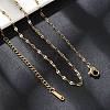 Ion Plating(IP) 304 Stainless Steel Dapped Chain Necklace for Men Women LS-NJEW-E076-02G-2