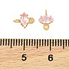 Brass Pave Cubic Zirconia Horse Eye Connector Charms KK-P347-03G-01-4