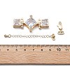 Brass & Cubic Zirconia & Glass Watch Band Clasps KK-G523-03G-01-3