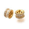 925 Sterling Silver Micro Pave Clear Cubic Zirconia Beads STER-B006-18G-1