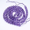 Natural Amethyst Smooth Round Bead Strands G-M212-8mm-01A-2