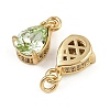 Brass Pave Cubic Zirconia Pendants KK-L240-05G-04-2