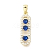 Brass Micro Pave Cubic Zirconia Pendants KK-V011-30G-B-1