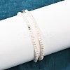 Natural Freshwater Pearl Potato & Brass Beaded Necklaces NJEW-D338-01P-5