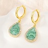 Brass Micro Pave Cubic Zirconia Hoop Dangle Earrings KK-CBA8324-11G-04-3