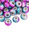 Two Tone Opaque Resin Rondelle European Beads RESI-Z046-02I-1