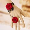 Gothic Style Retro Alloy Lace Flower Link Rings Bracelets for Women WG15940-04-1