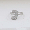 Brass Micro Pave Clear Cubic Zirconia Cuff Rings FS-WG17FF6-10-1