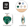 10rolls 10 Style Electroplate Labradorite & White Jade & Amazonite & Tiger Eye & Picture Jasper & White Jade & Rose Quartz & Howlite & Malachite Gemstone Pendants G-AR0003-95G-2