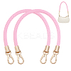 Imitation Leather Braided Round Cord Bag Handles with Zinc Alloy Clasps FIND-WH0126-941C-02-1