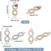 48Pcs 3 Style Alloy Rhinestone Links Connectors ALRI-FH0001-04-6