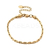 304 Stainless Steel Cable Chains Bracelets for Women BJEW-A158-02B-G-4