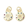 Brass Micro Pave Cubic Zirconia Pendants KK-D357-39G-1