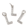 Brass Micro Pave Grade AAA Cubic Zirconia Charms ZIRC-P067-11P-L-NR-1