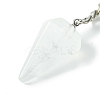 Natural Quartz Crystal Cone Pendant Keychain G-Z033-01U-P-2