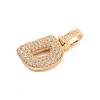 Brass Micro Pave Clear Cubic Zirconia Pendants KK-B099-01G-D-2