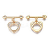 Brass Micro Pave Clear Cubic Zirconia Toggle Clasps X-KK-Q278-005-NF-2