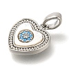 Brass Micro Pave Cubic Zirconia and Shell Pendants KK-K388-77P-02-2
