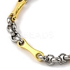 201 Stainless Steel Bone Links Chain Necklace NJEW-F22-39O-GP-3