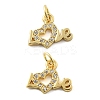 Brass Micro Pave Cubic Zirconia Pendants KK-C092-24H-G-1
