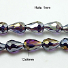 Electroplate Glass Beads Strands EGLA-D015-12x8mm-07-1