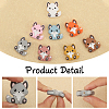 CHGCRAFT 16Pcs 8 Colors Fox Food Grade Eco-Friendly Silicone Beads SIL-CA0003-08-5