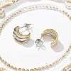 304 Stainless Steel Triple C-Shaped Stud Earrings for Women EJEW-C096-68M-01-5