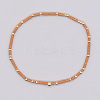 Bohemian Style Rainbow Glass & Brass Beaded Handmade Fashion Women's Bracelet QD2599-3-1