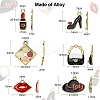 30Pcs 6 Styles Rack Plating Alloy Enamel Pendants ENAM-CJ0004-75-2