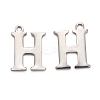Tarnish Resistant 304 Stainless Steel Alphabet Charms STAS-H122-H-P-1