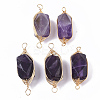 Natural Amethyst Links connectors X-G-T131-04C-1