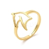 Ion Plating(IP) 304 Stainless Steel Hollow Horse Adjustable Ring RJEW-L107-023G-1