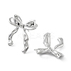 Bowknot Rack Plating Brass Studs Earrings for Women KK-Z038-11P-2