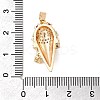 Brass Micro Pave Clear & Hot Pink Cubic Zirconia Pendants KK-A277-35G-3